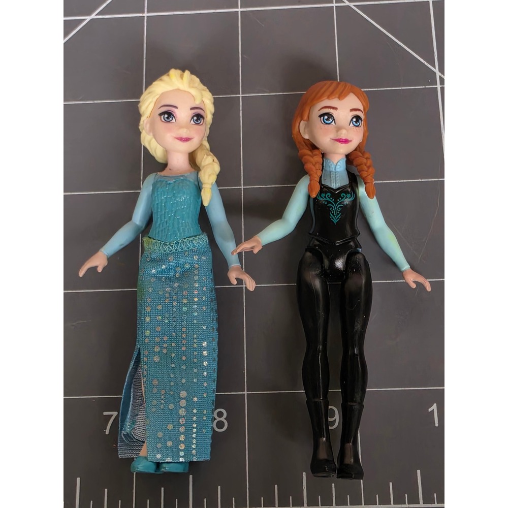 Disney Frozen Anna Elsa Small Doll Figures 3.5 Inch Lot of 3 Mini Dolls